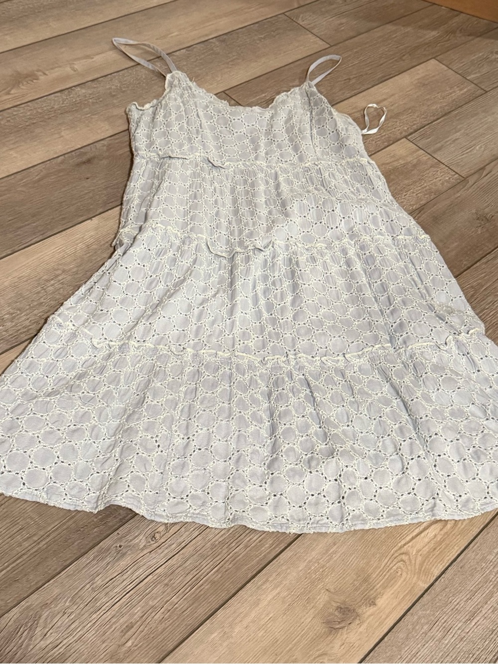 Sim & Sam Light Blue Eyelet Mini Dress